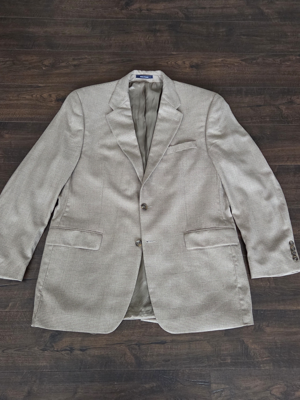 1998 Vintage Polo University Ralph Lauren Silk-wool Glen Plaid Sport Coat